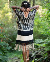 SAVANNAH LONG DRESS - BLACK/WHITE