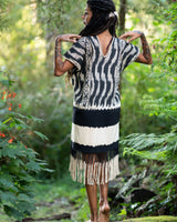 SAVANNAH LONG DRESS - BLACK/WHITE