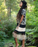 SAVANNAH LONG DRESS - BLACK/WHITE