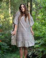 SLEEPING BEAUTY DRESS - BROWN PATTERNS