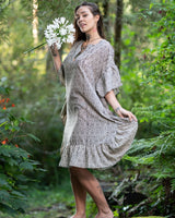 SLEEPING BEAUTY DRESS - BROWN PATTERNS