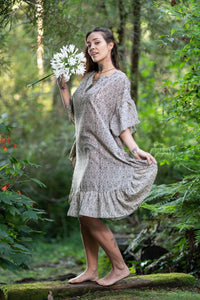 ROBE DE LA BELLE AU BOIS DORMANT - MOTIFS BRUNS