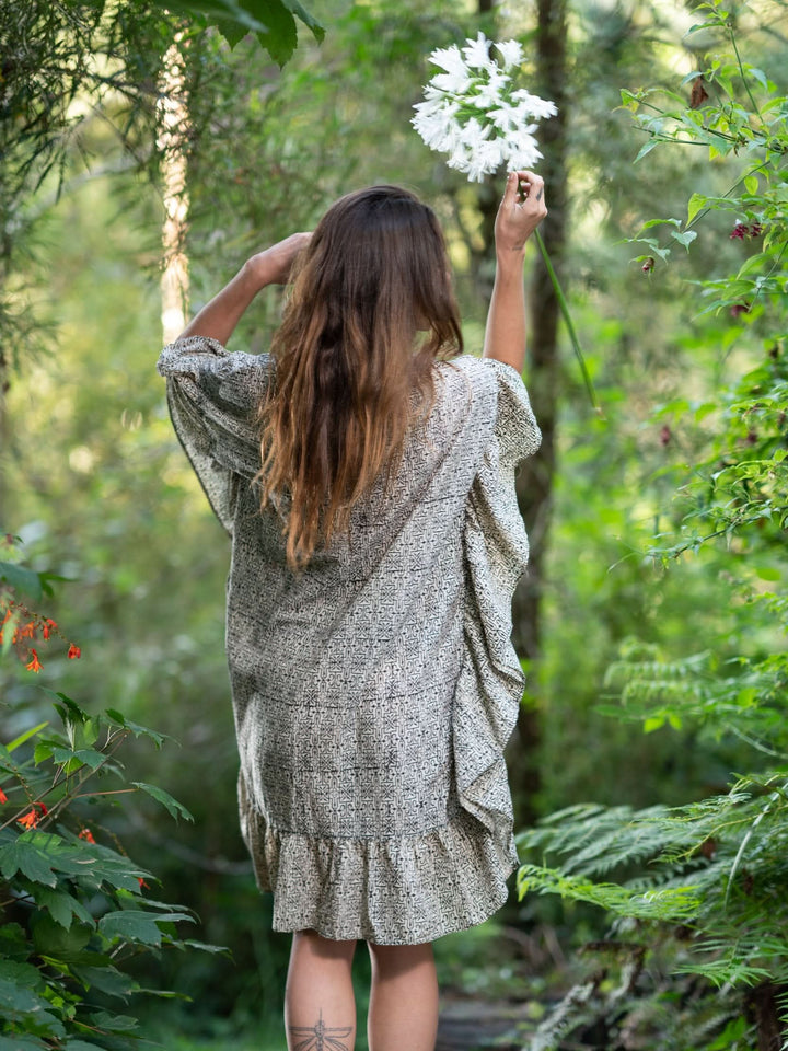 SLEEPING BEAUTY DRESS - BROWN PATTERNS
