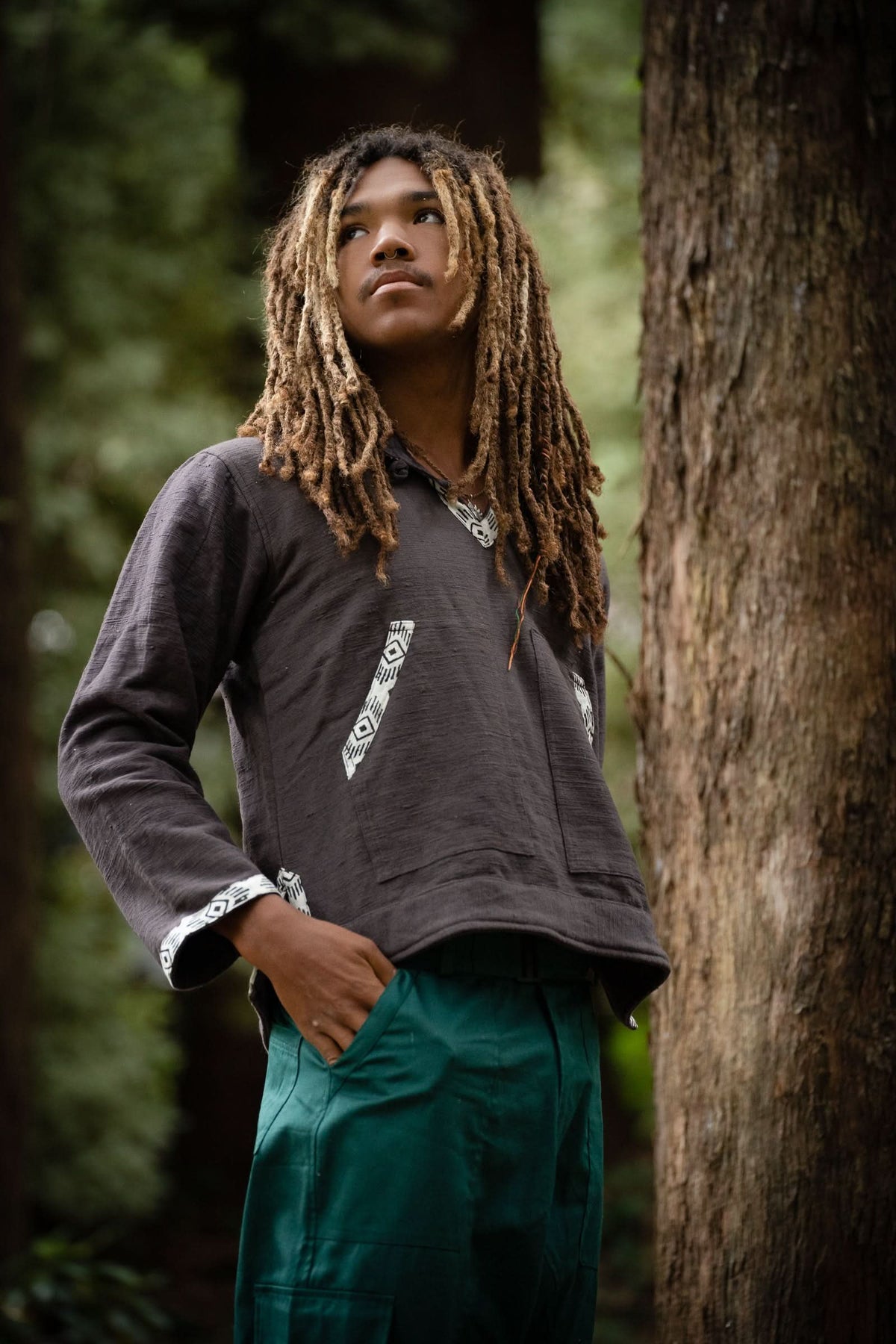 RAW TRIBAL HOODIE - MAN - CHARCOAL