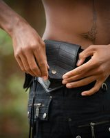 LEAF 4 POCKETS BELT - MAN - BLACK