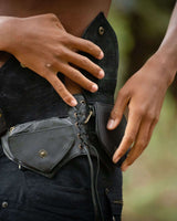 LEAF 4 POCKETS BELT - MAN - BLACK