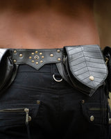 LEAF 4 POCKETS BELT - MAN - BLACK