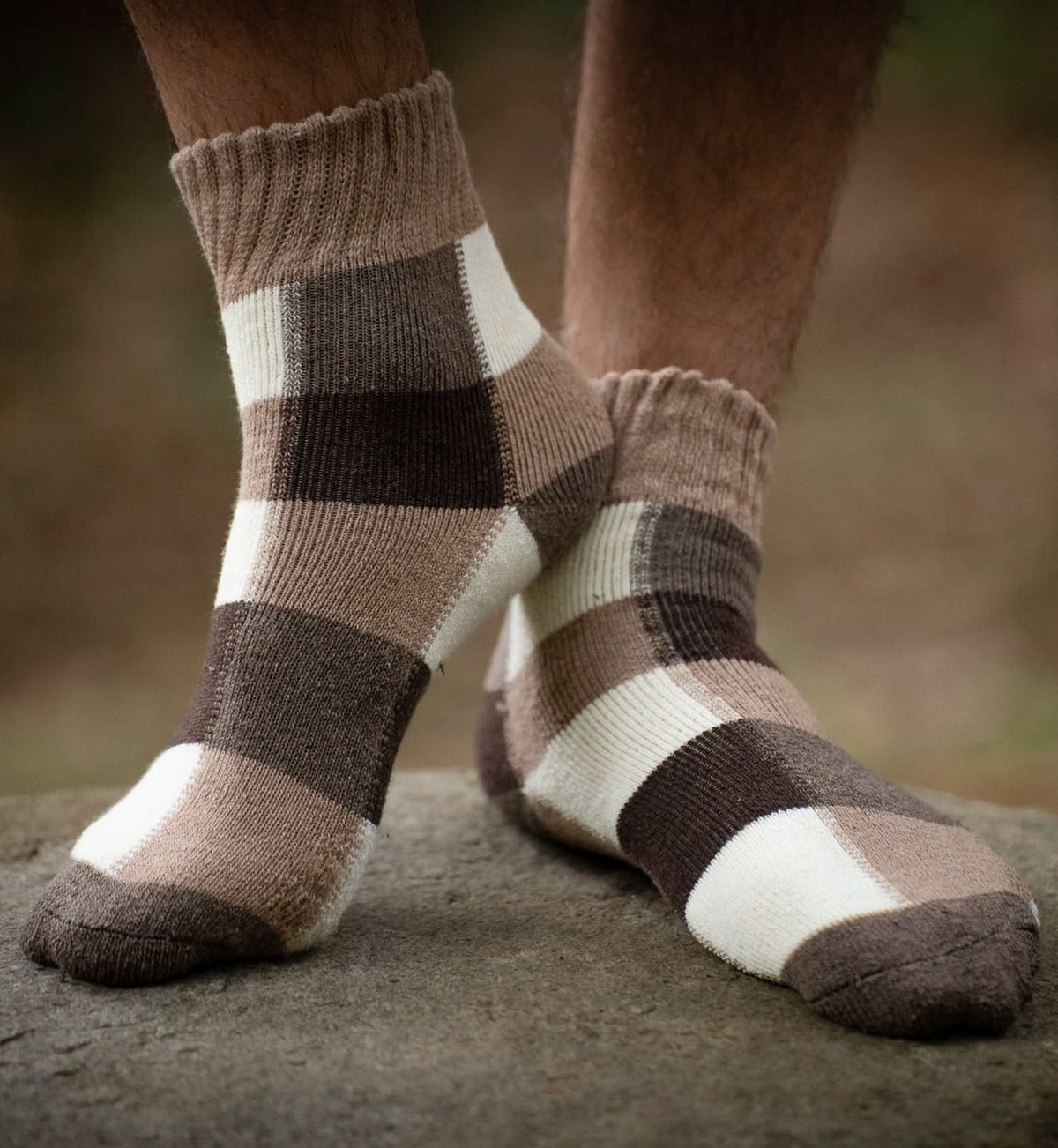 ORGANIC WOOL SOCKS - BROWN