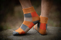 CHAUSSETTES EN LAINE BIOLOGIQUE - ORANGE