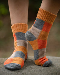 Organic Wool Socks - Orange