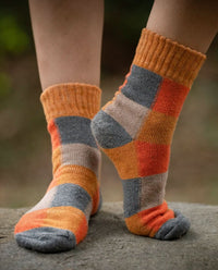 CHAUSSETTES EN LAINE BIOLOGIQUE - ORANGE