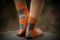 CHAUSSETTES EN LAINE BIOLOGIQUE - ORANGE