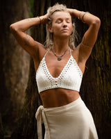 HANDWOVEN CROCHET BRA - WHITE
