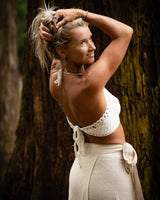 HANDWOVEN CROCHET BRA - WHITE