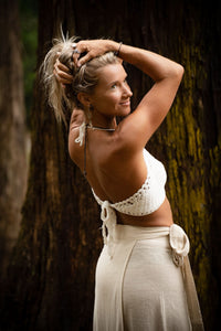 HANDWOVEN CROCHET BRA - WHITE