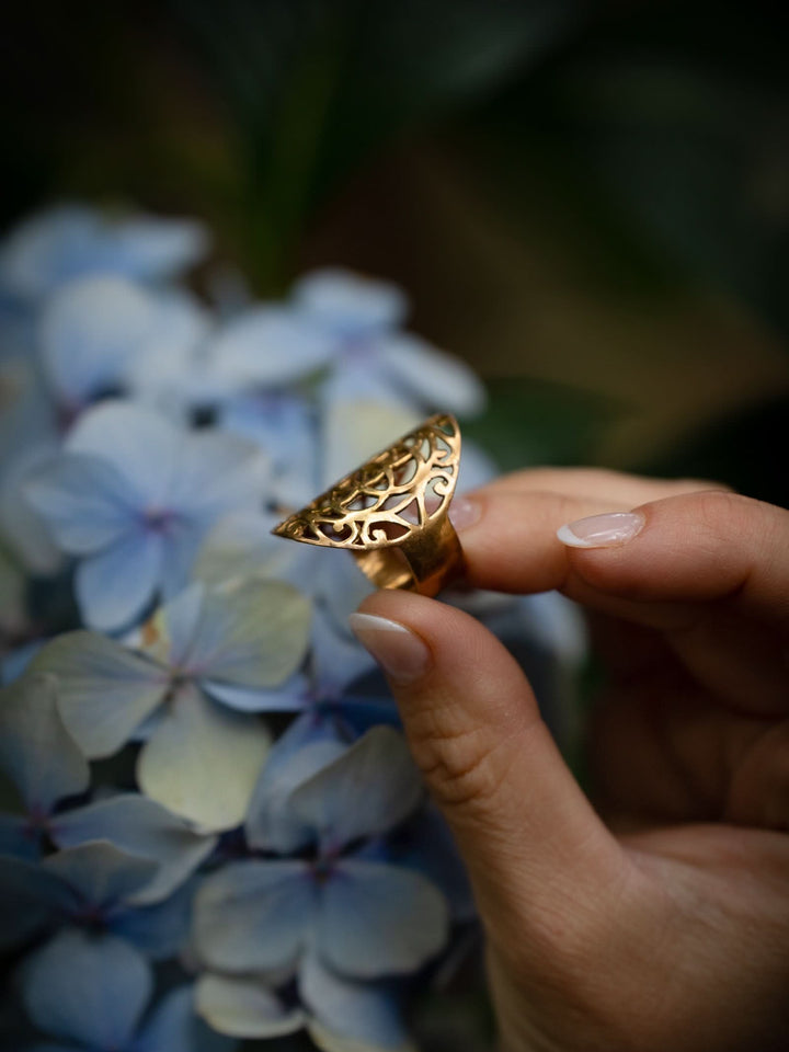 BOHEMIAN SEED OF LIFE RING - BRASS