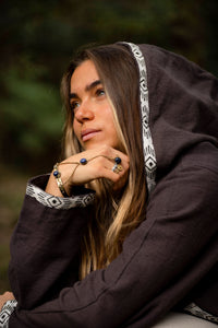 SWEAT À CAPUCHE TRIBAL BRUT - ANTHRACITE