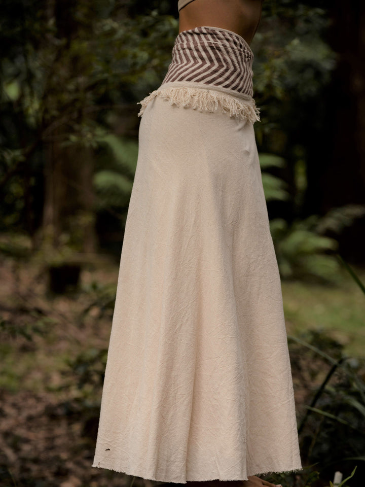 NEPALI COTTON SKIRT - CREAM