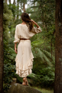Natural Wrap Around Skirt - Cream