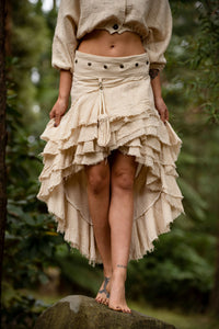 Natural Wrap Around Skirt - Cream