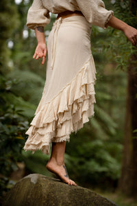 Natural Wrap Around Skirt - Cream