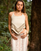 TRIBAL BLOCK PRINT SKIRT - CREAM