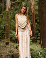 TRIBAL BLOCK PRINT SKIRT - CREAM