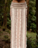 TRIBAL BLOCK PRINT SKIRT - CREAM