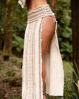 TRIBAL BLOCK PRINT SKIRT - CREAM