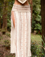 TRIBAL BLOCK PRINT SKIRT - CREAM