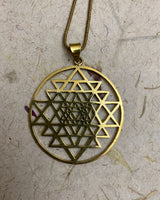 SRI YANTRA PENDANT SACRED GEOMETRY PENDANT - BRASS