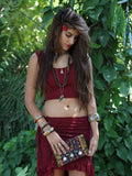 Gypsy Cropped Top - Maroon