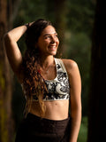 Soutien-gorge de yoga en patchwork tissé à la main - Crème