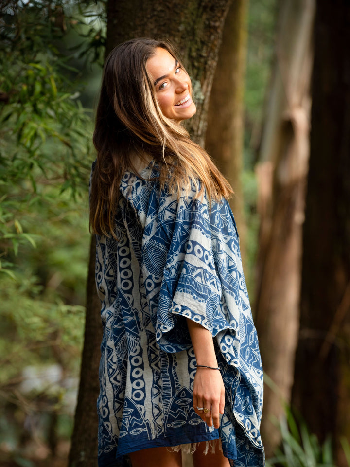 AFRICAN BEACH DRESS - BLUE
