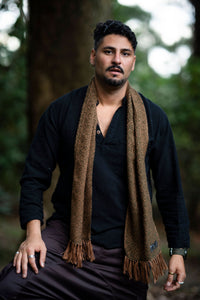 ALPACA SCARF - MAN - KHAKI