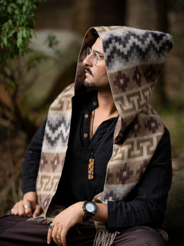 MOUNTAIN ALPACA GEOMETRIC SCARF - MAN