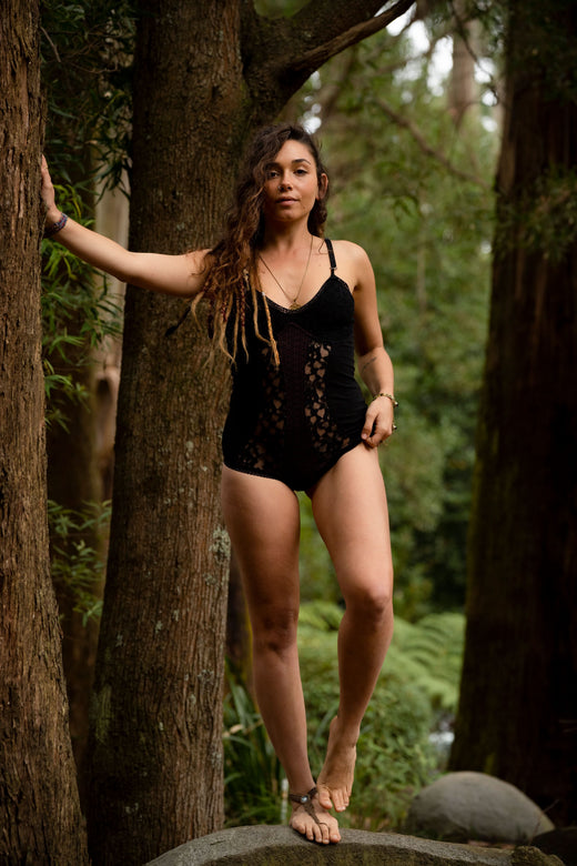 SACRED GEOMETRY BODY SUIT - BLACK