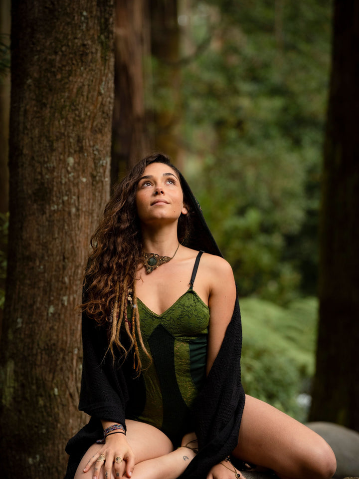 SACRED GEOMETRY BODY SUIT - GREEN
