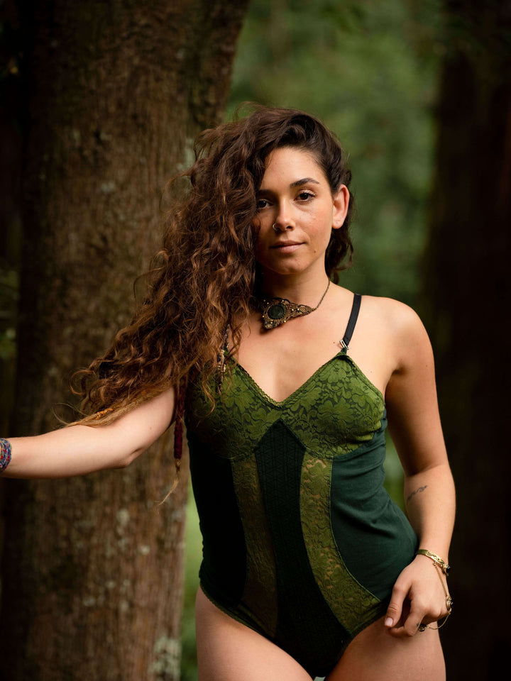 SACRED GEOMETRY BODY SUIT - GREEN