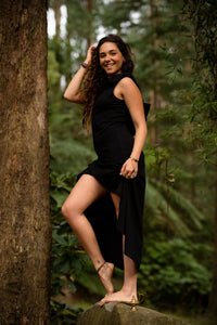 RISING SUN DRESS - BLACK