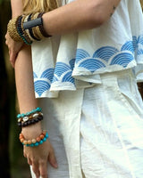 NOAH SHIRT - WHITE/BLUE HEM