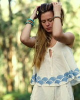 NOAH SHIRT - WHITE/BLUE HEM