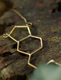 PENDENTIF UNIVERS MOLÉCULE - LAITON