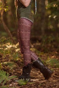 Baroque Fishnet Leggings - Purple