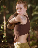 HAND WOVEN TOP - BROWN