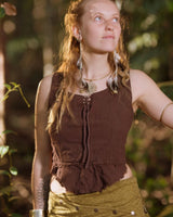 HAND WOVEN TOP - BROWN