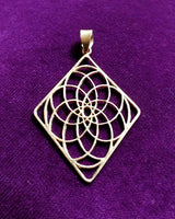 DIAMOND SEED OF LIFE PENDANT - BRASS