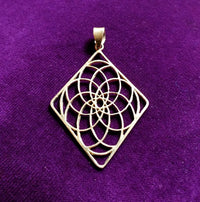Pendentif graine de vie en diamant - Laiton