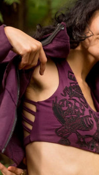 SOUTIEN-GORGE DE YOGA EN PATCHWORK ARTISANAL TISSÉ À LA MAIN - VIOLET