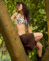 HAND WOVEN PATCHWORK ART YOGA BRA - WHITE